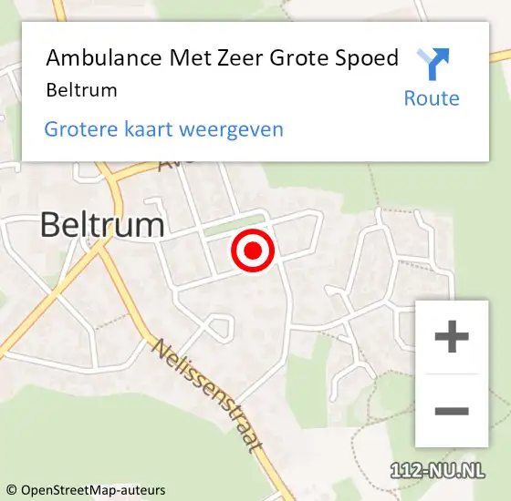Locatie op kaart van de 112 melding: Ambulance Met Zeer Grote Spoed Naar Beltrum op 21 maart 2024 16:19