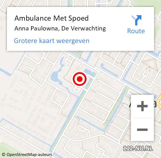 Locatie op kaart van de 112 melding: Ambulance Met Spoed Naar Anna Paulowna, De Verwachting op 21 maart 2024 16:38