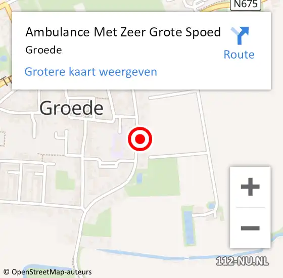 Locatie op kaart van de 112 melding: Ambulance Met Zeer Grote Spoed Naar Groede op 21 maart 2024 16:42