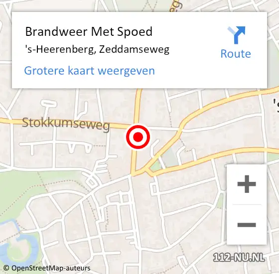 Locatie op kaart van de 112 melding: Brandweer Met Spoed Naar 's-Heerenberg, Zeddamseweg op 29 september 2014 19:46