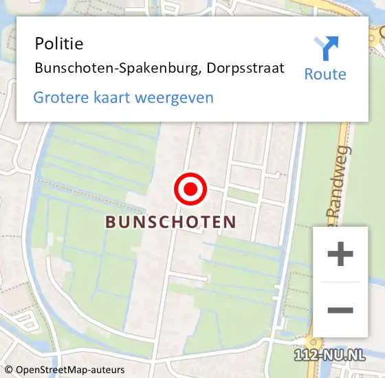 Locatie op kaart van de 112 melding: Politie Bunschoten-Spakenburg, Dorpsstraat op 21 maart 2024 17:29