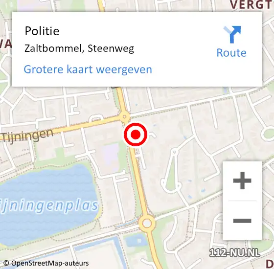 Locatie op kaart van de 112 melding: Politie Zaltbommel, Steenweg op 16 oktober 2013 07:24