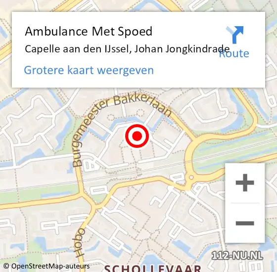 Locatie op kaart van de 112 melding: Ambulance Met Spoed Naar Capelle aan den IJssel, Johan Jongkindrade op 21 maart 2024 18:35
