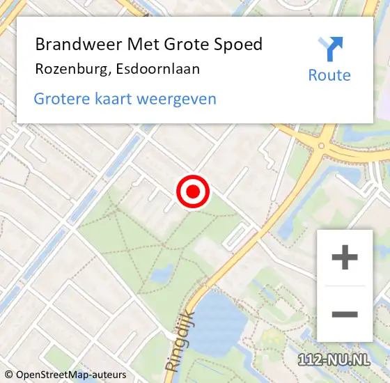 Locatie op kaart van de 112 melding: Brandweer Met Grote Spoed Naar Rozenburg, Esdoornlaan op 21 maart 2024 18:47
