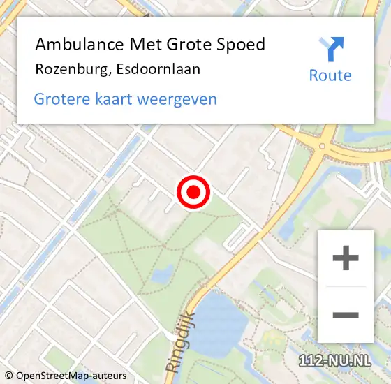 Locatie op kaart van de 112 melding: Ambulance Met Grote Spoed Naar Rozenburg, Esdoornlaan op 21 maart 2024 19:02