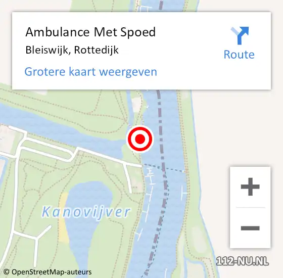 Locatie op kaart van de 112 melding: Ambulance Met Spoed Naar Bleiswijk, Rottedijk op 21 maart 2024 19:03