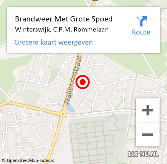 Locatie op kaart van de 112 melding: Brandweer Met Grote Spoed Naar Winterswijk, C.P.M. Rommelaan op 21 maart 2024 20:01