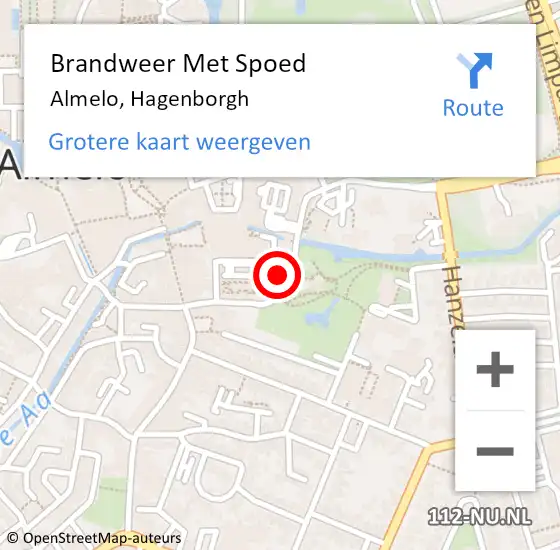 Locatie op kaart van de 112 melding: Brandweer Met Spoed Naar Almelo, Hagenborgh op 21 maart 2024 20:21