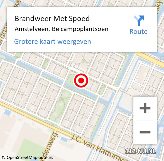 Locatie op kaart van de 112 melding: Brandweer Met Spoed Naar Amstelveen, Belcampoplantsoen op 21 maart 2024 20:24