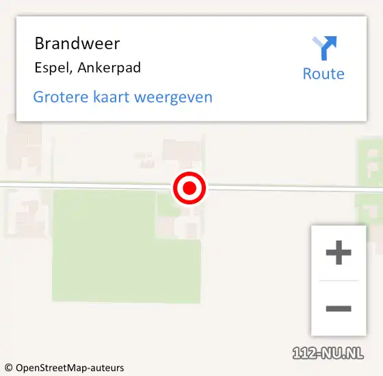 Locatie op kaart van de 112 melding: Brandweer Espel, Ankerpad op 29 september 2014 20:05