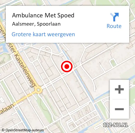 Locatie op kaart van de 112 melding: Ambulance Met Spoed Naar Aalsmeer, Spoorlaan op 21 maart 2024 22:28