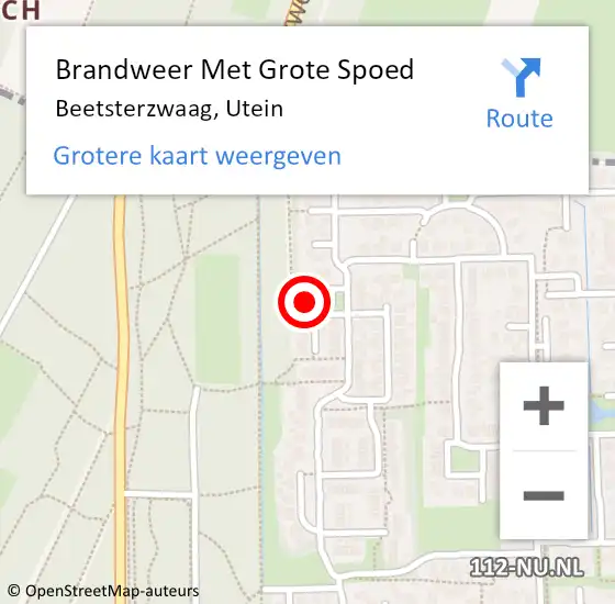 Locatie op kaart van de 112 melding: Brandweer Met Grote Spoed Naar Beetsterzwaag, Utein op 21 maart 2024 22:35