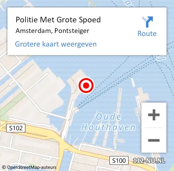 Locatie op kaart van de 112 melding: Politie Met Grote Spoed Naar Amsterdam, Pontsteiger op 22 maart 2024 00:18