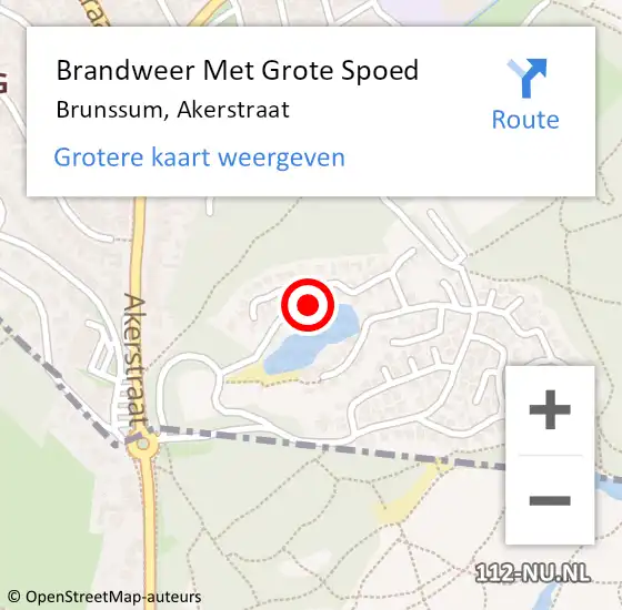 Locatie op kaart van de 112 melding: Brandweer Met Grote Spoed Naar Brunssum, Akerstraat op 22 maart 2024 04:46