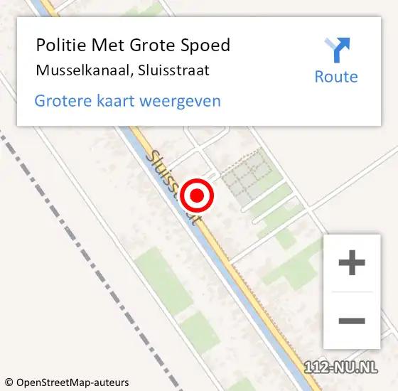 Locatie op kaart van de 112 melding: Politie Met Grote Spoed Naar Musselkanaal, Sluisstraat op 22 maart 2024 08:03