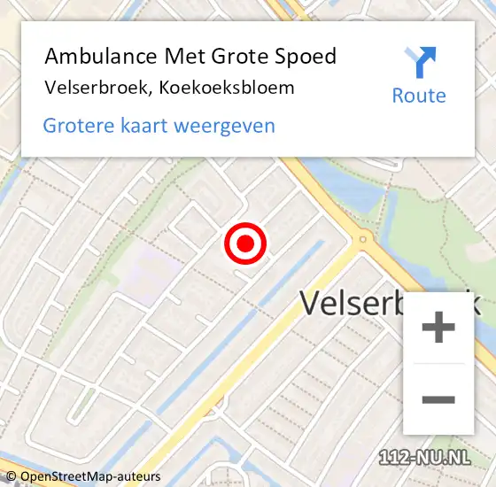 Locatie op kaart van de 112 melding: Ambulance Met Grote Spoed Naar Velserbroek, Koekoeksbloem op 22 maart 2024 08:32