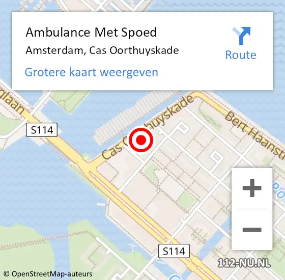 Locatie op kaart van de 112 melding: Ambulance Met Spoed Naar Amsterdam, Cas Oorthuyskade op 22 maart 2024 08:40