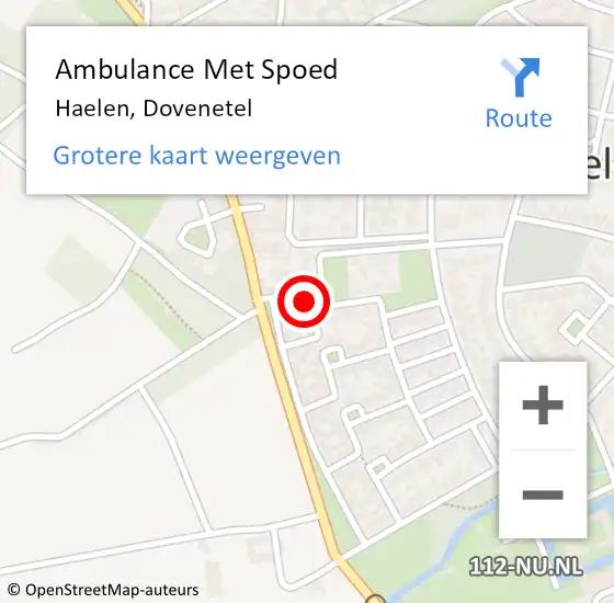 Locatie op kaart van de 112 melding: Ambulance Met Spoed Naar Haelen, Dovenetel op 22 maart 2024 11:40