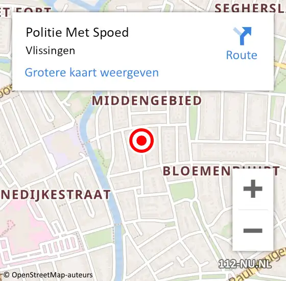 Locatie op kaart van de 112 melding: Politie Met Spoed Naar Vlissingen op 22 maart 2024 12:01
