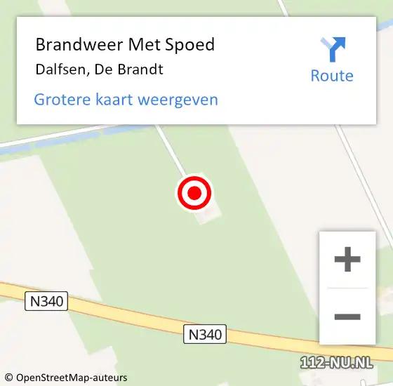 Locatie op kaart van de 112 melding: Brandweer Met Spoed Naar Dalfsen, De Brandt op 22 maart 2024 13:00