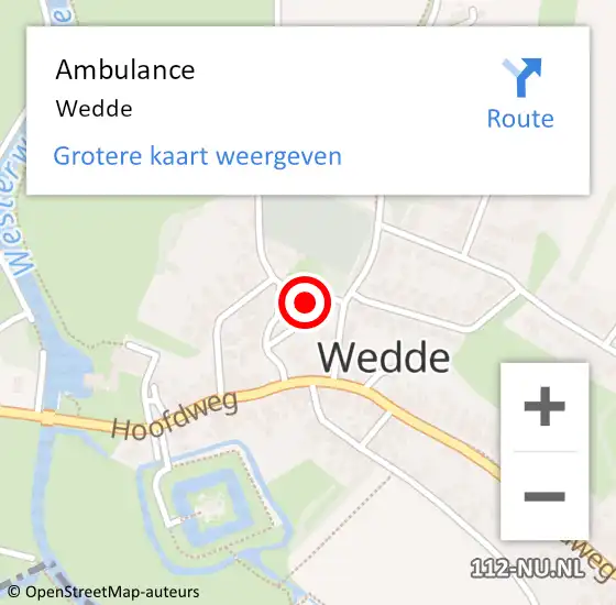 Locatie op kaart van de 112 melding: Ambulance Wedde op 22 maart 2024 13:05