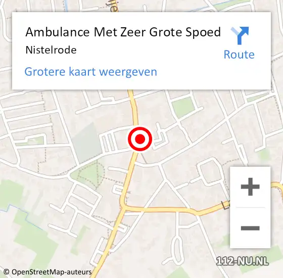 Locatie op kaart van de 112 melding: Ambulance Met Zeer Grote Spoed Naar Nistelrode op 22 maart 2024 13:06