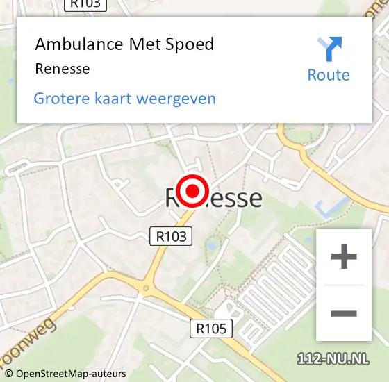 Locatie op kaart van de 112 melding: Ambulance Met Spoed Naar Renesse op 22 maart 2024 14:32