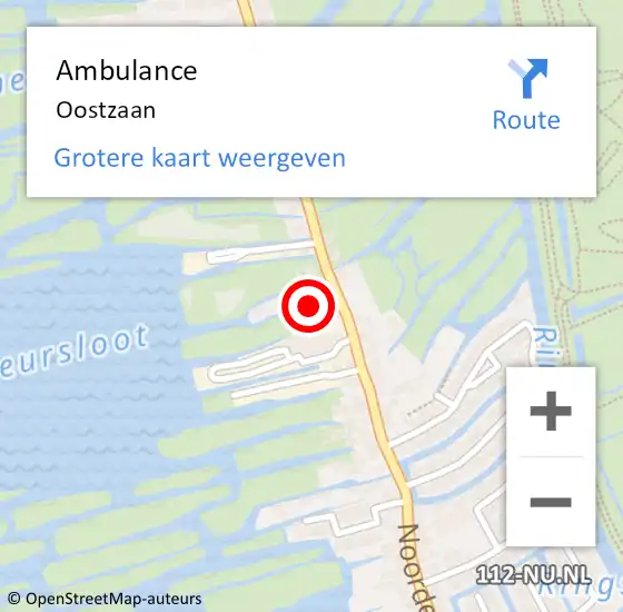 Locatie op kaart van de 112 melding: Ambulance Oostzaan op 22 maart 2024 14:40