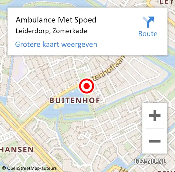 Locatie op kaart van de 112 melding: Ambulance Met Spoed Naar Leiderdorp, Zomerkade op 22 maart 2024 15:02