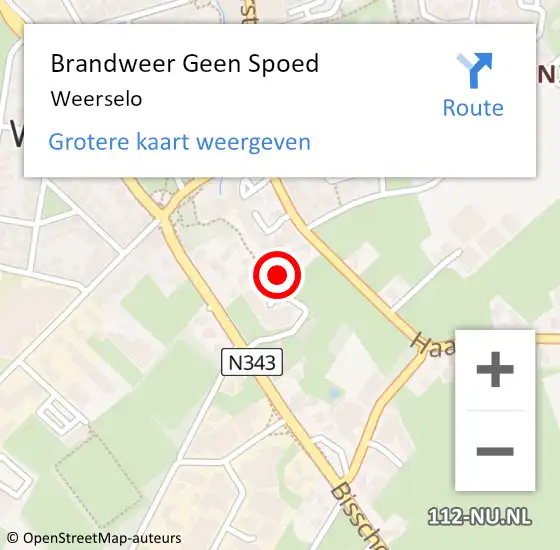 Locatie op kaart van de 112 melding: Brandweer Geen Spoed Naar Weerselo op 22 maart 2024 15:22