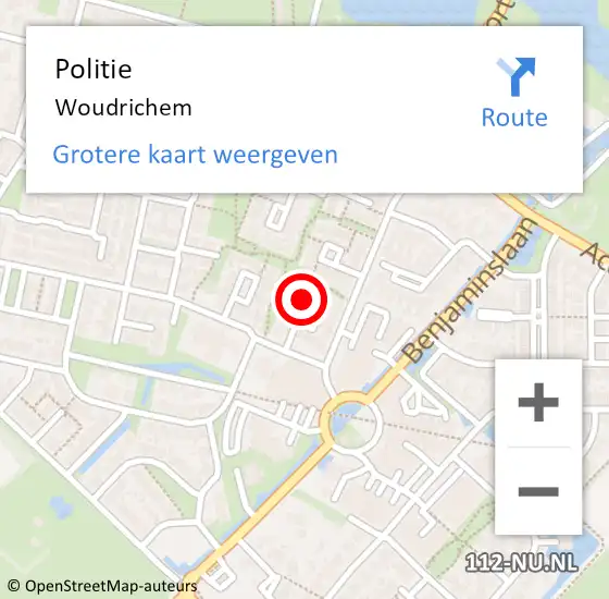 Locatie op kaart van de 112 melding: Politie Woudrichem op 22 maart 2024 15:34