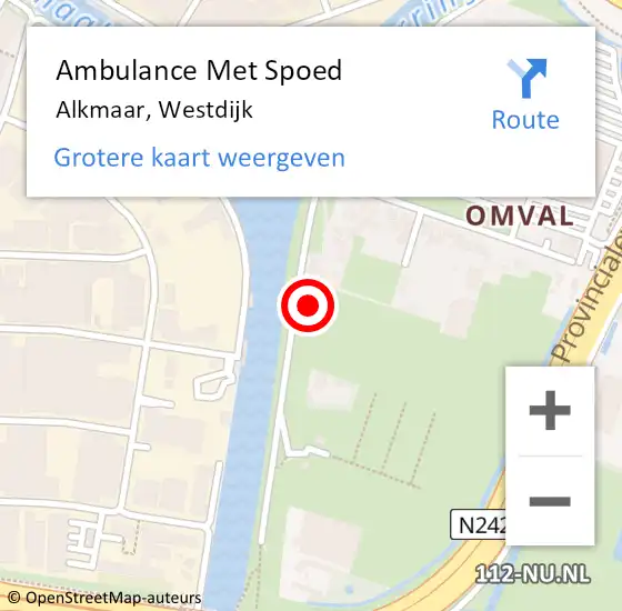 Locatie op kaart van de 112 melding: Ambulance Met Spoed Naar Alkmaar, Westdijk op 22 maart 2024 15:58