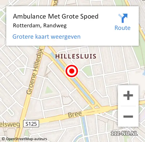 Locatie op kaart van de 112 melding: Ambulance Met Grote Spoed Naar Rotterdam, Randweg op 22 maart 2024 16:02