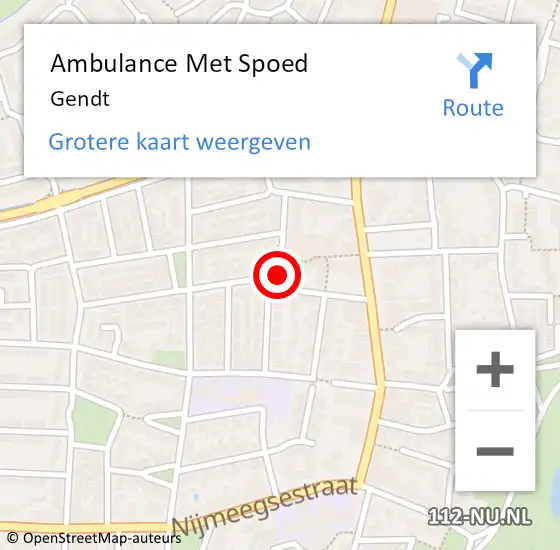 Locatie op kaart van de 112 melding: Ambulance Met Spoed Naar Gendt op 22 maart 2024 16:23