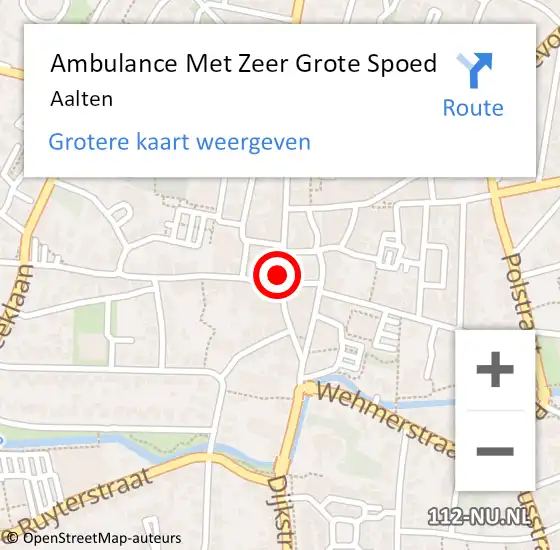 Locatie op kaart van de 112 melding: Ambulance Met Zeer Grote Spoed Naar Aalten op 22 maart 2024 17:18