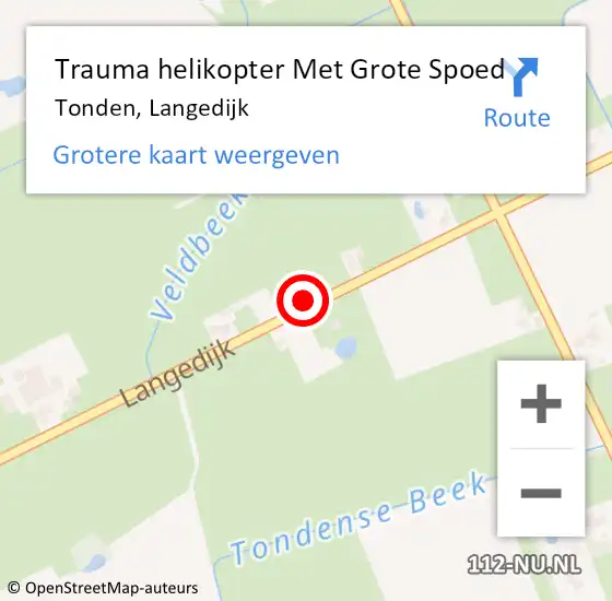 Locatie op kaart van de 112 melding: Trauma helikopter Met Grote Spoed Naar Tonden, Langedijk op 22 maart 2024 17:59