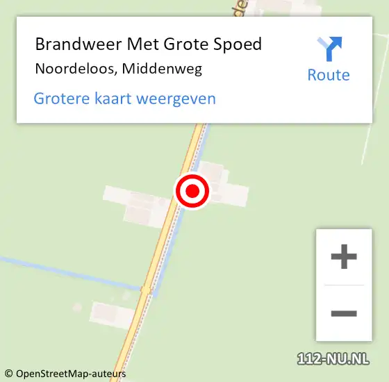 Locatie op kaart van de 112 melding: Brandweer Met Grote Spoed Naar Noordeloos, Middenweg op 22 maart 2024 18:11