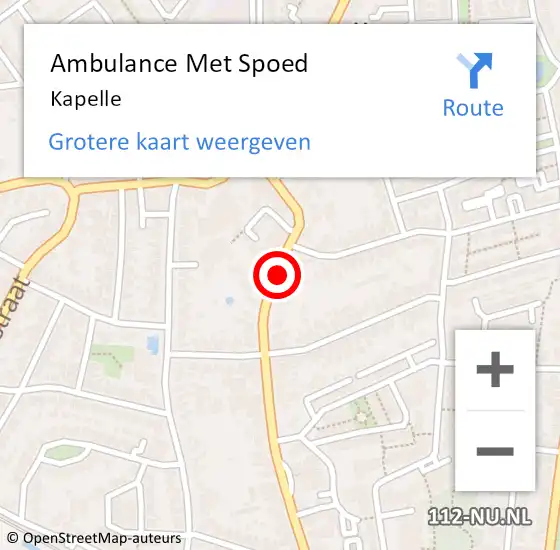 Locatie op kaart van de 112 melding: Ambulance Met Spoed Naar Kapelle op 22 maart 2024 18:49