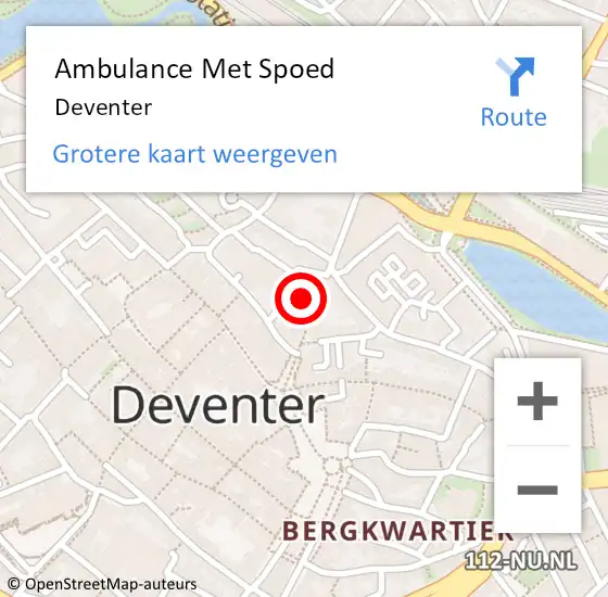 Locatie op kaart van de 112 melding: Ambulance Met Spoed Naar Deventer op 22 maart 2024 19:47