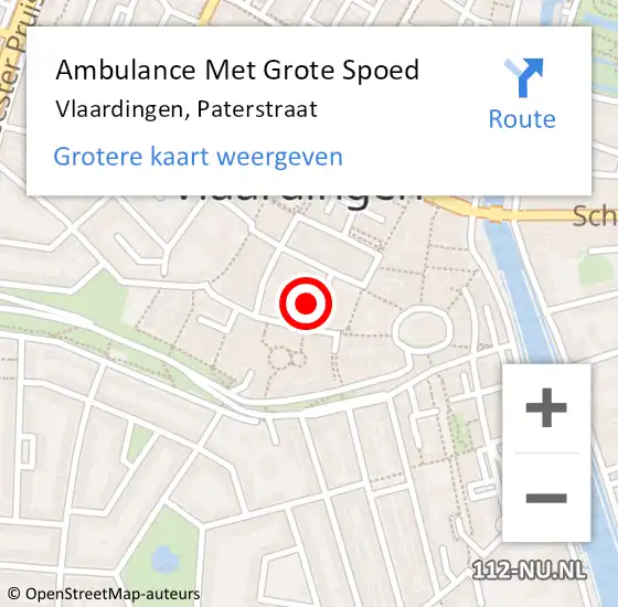 Locatie op kaart van de 112 melding: Ambulance Met Grote Spoed Naar Vlaardingen, Paterstraat op 22 maart 2024 20:19