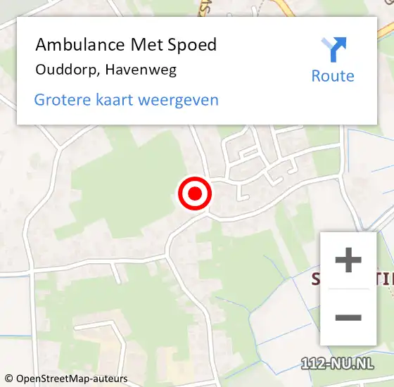 Locatie op kaart van de 112 melding: Ambulance Met Spoed Naar Ouddorp, Havenweg op 22 maart 2024 21:04