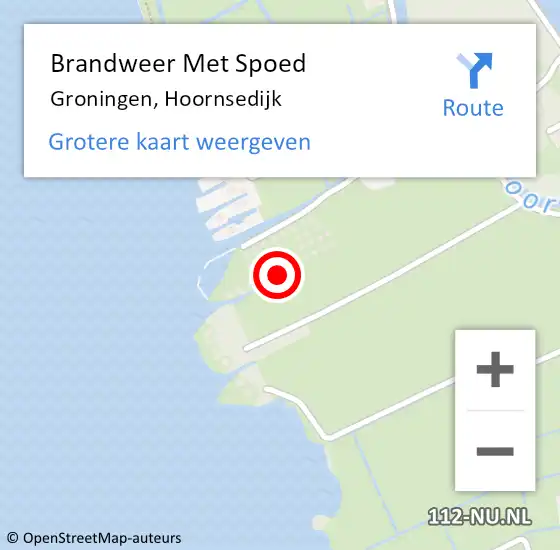 Locatie op kaart van de 112 melding: Brandweer Met Spoed Naar Groningen, Hoornsedijk op 22 maart 2024 21:36