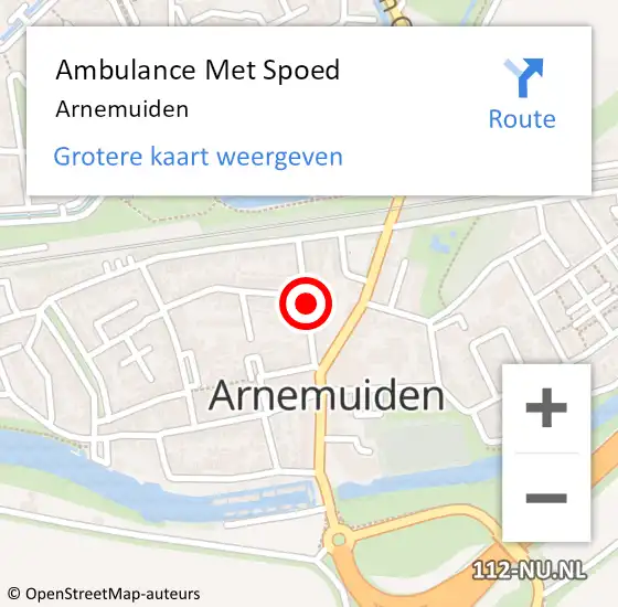 Locatie op kaart van de 112 melding: Ambulance Met Spoed Naar Arnemuiden op 22 maart 2024 22:06
