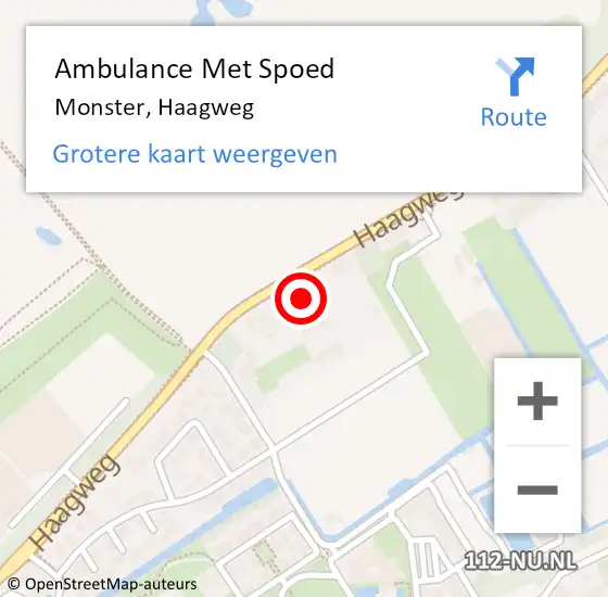 Locatie op kaart van de 112 melding: Ambulance Met Spoed Naar Monster, Haagweg op 22 maart 2024 22:17