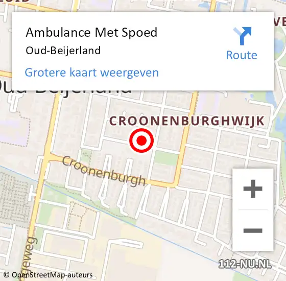 Locatie op kaart van de 112 melding: Ambulance Met Spoed Naar Oud-Beijerland op 22 maart 2024 22:34