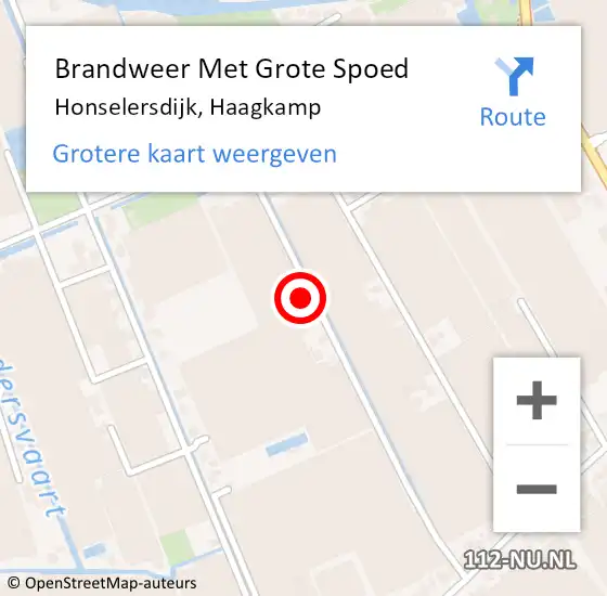 Locatie op kaart van de 112 melding: Brandweer Met Grote Spoed Naar Honselersdijk, Haagkamp op 23 maart 2024 00:10