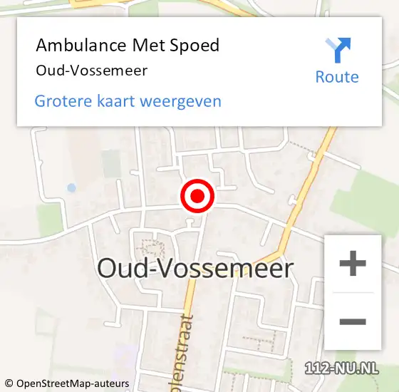 Locatie op kaart van de 112 melding: Ambulance Met Spoed Naar Oud-Vossemeer op 23 maart 2024 00:26
