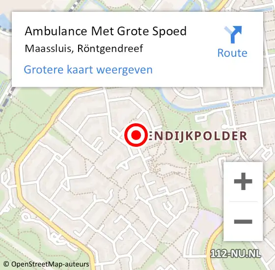 Locatie op kaart van de 112 melding: Ambulance Met Grote Spoed Naar Maassluis, Röntgendreef op 23 maart 2024 00:41