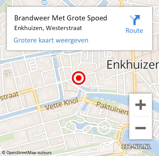 Locatie op kaart van de 112 melding: Brandweer Met Grote Spoed Naar Enkhuizen, Pekelsteiger op 23 maart 2024 01:08