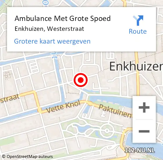 Locatie op kaart van de 112 melding: Ambulance Met Grote Spoed Naar Enkhuizen, Pekelsteiger op 23 maart 2024 01:09